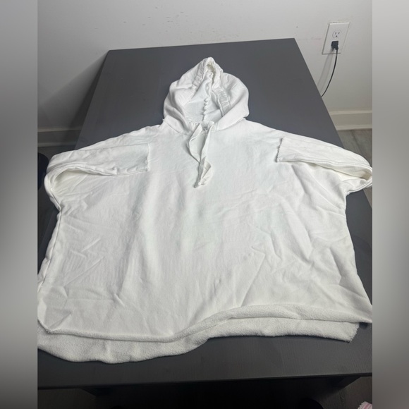 Frank & Eileen Kane Caplet Hoodie Sweatshirt Cream Grey Stripe Size Small - Picture 3 of 8